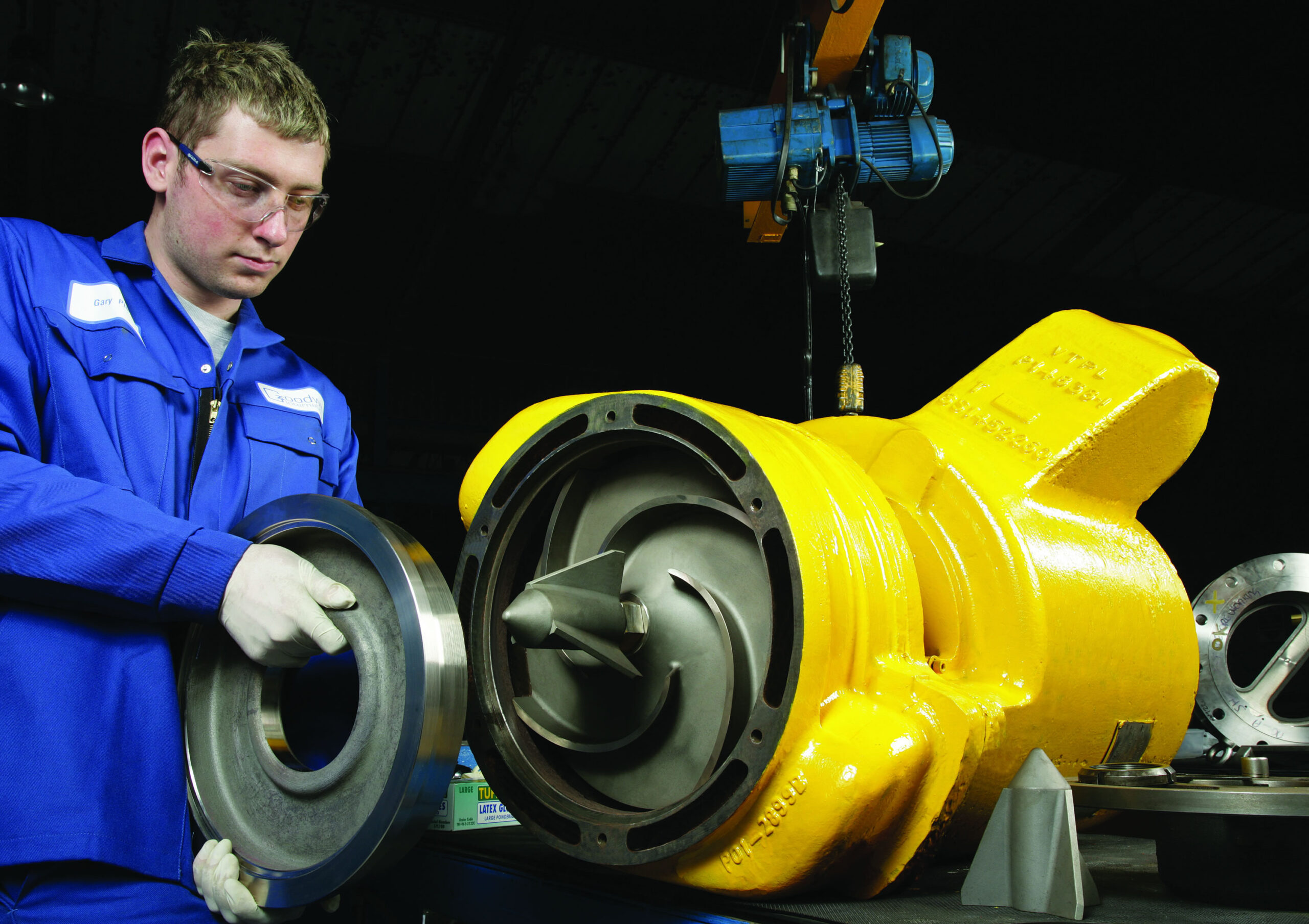 A Goodwin Submersible Pump Being Manufactured